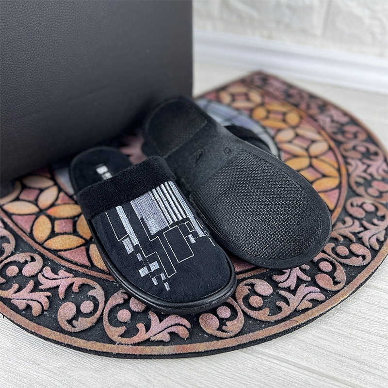 VS-005033-3 Чорні-8 Мега круті чоловічі кімнатні тапочки Белста VS-005033-3 Чорні